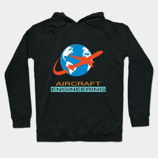 Aircraft engineering airplane image, text, and logo Hoodie